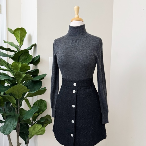 Black tweed Mini Skirt - Picture 4 of 14